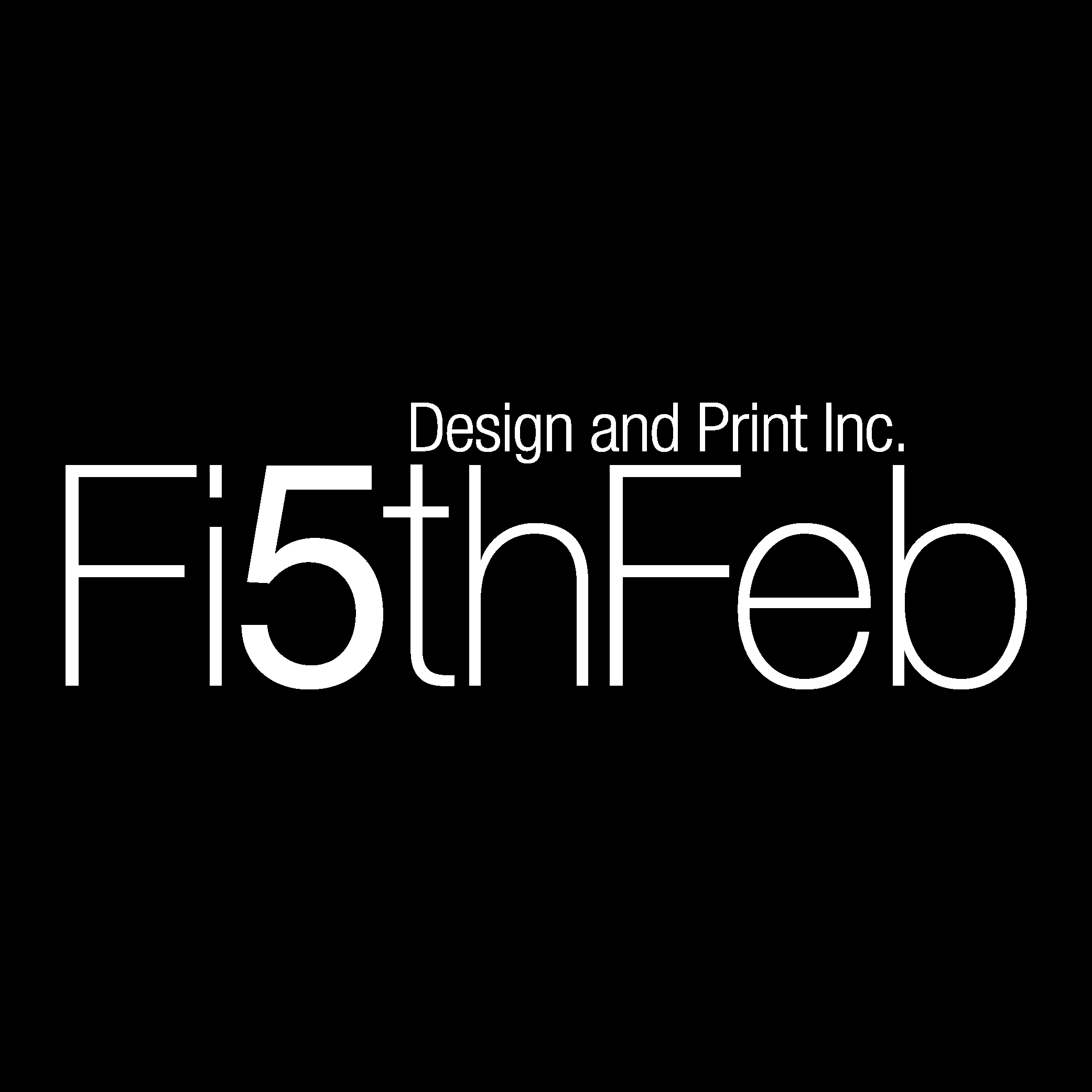 FifthFeb Design Studio White Logo Vector Logo